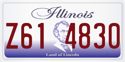 IL license plate Z614830