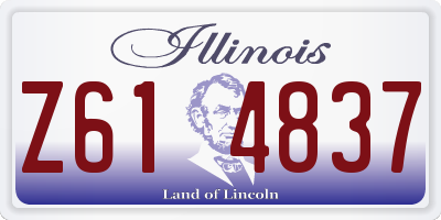 IL license plate Z614837