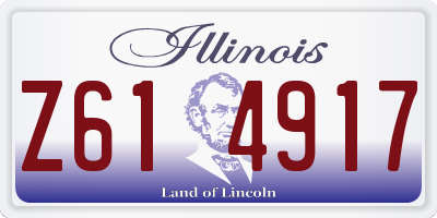 IL license plate Z614917