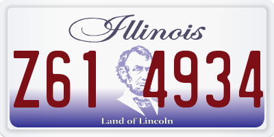 IL license plate Z614934