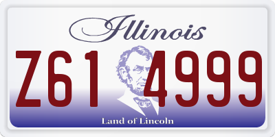 IL license plate Z614999