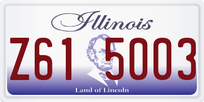 IL license plate Z615003
