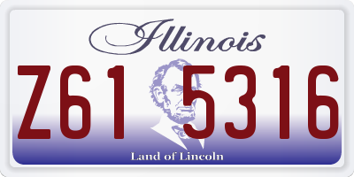 IL license plate Z615316