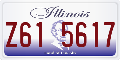 IL license plate Z615617