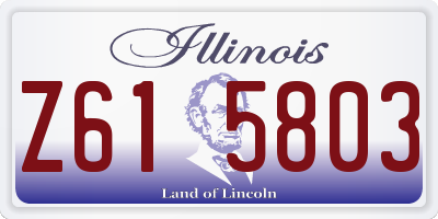 IL license plate Z615803