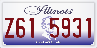 IL license plate Z615931