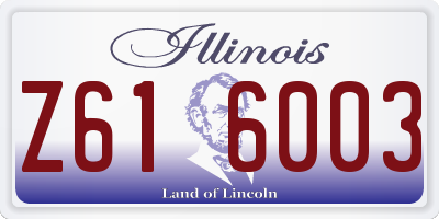 IL license plate Z616003