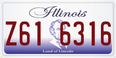 IL license plate Z616316