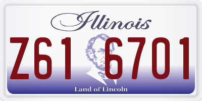 IL license plate Z616701