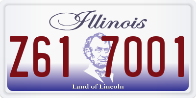 IL license plate Z617001