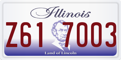 IL license plate Z617003