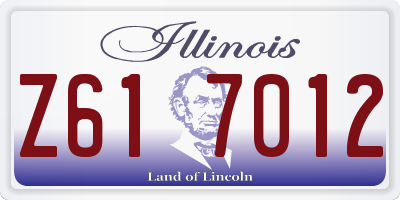 IL license plate Z617012