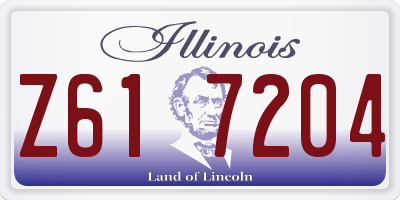 IL license plate Z617204