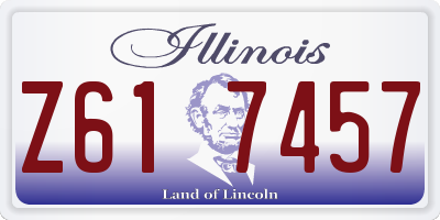 IL license plate Z617457