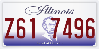 IL license plate Z617496