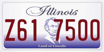 IL license plate Z617500