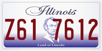 IL license plate Z617612