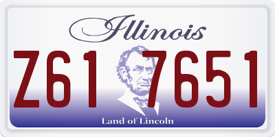 IL license plate Z617651
