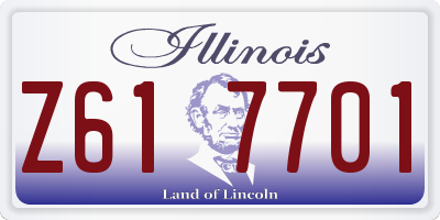 IL license plate Z617701