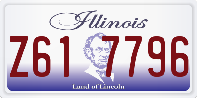 IL license plate Z617796