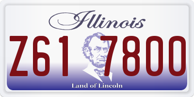 IL license plate Z617800