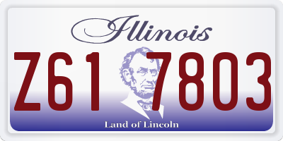 IL license plate Z617803