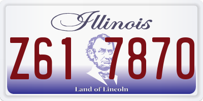 IL license plate Z617870