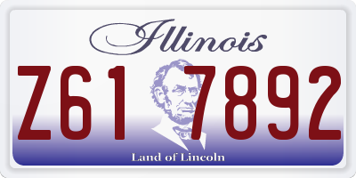IL license plate Z617892
