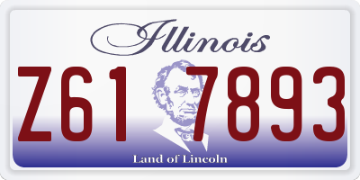 IL license plate Z617893