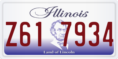 IL license plate Z617934
