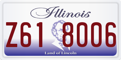 IL license plate Z618006