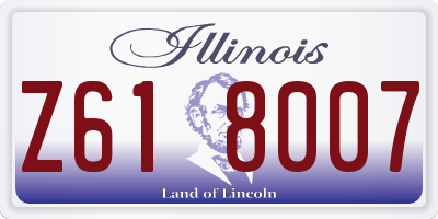 IL license plate Z618007