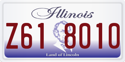 IL license plate Z618010