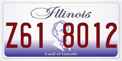 IL license plate Z618012