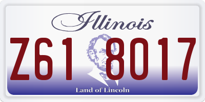 IL license plate Z618017
