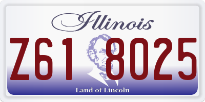 IL license plate Z618025