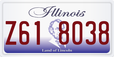 IL license plate Z618038