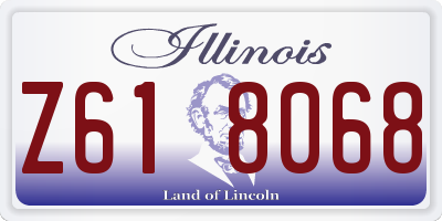 IL license plate Z618068