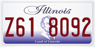 IL license plate Z618092