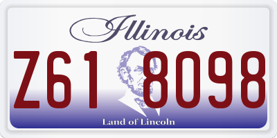 IL license plate Z618098