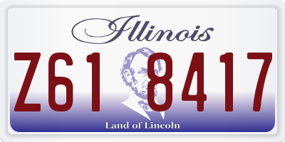 IL license plate Z618417