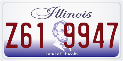 IL license plate Z619947