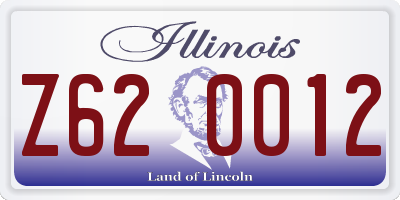 IL license plate Z620012