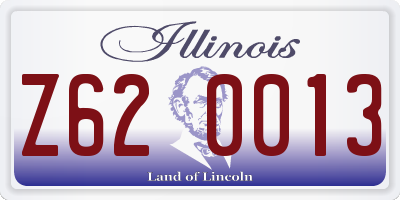 IL license plate Z620013