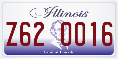 IL license plate Z620016