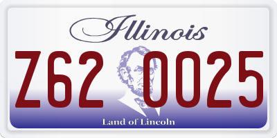 IL license plate Z620025