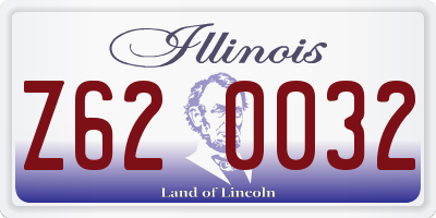 IL license plate Z620032