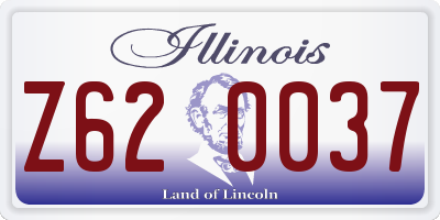 IL license plate Z620037