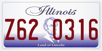 IL license plate Z620316