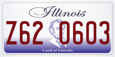 IL license plate Z620603